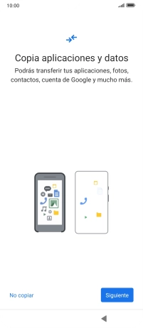 Pulsa No copiar y sigue las indicaciones de la pantalla para finalizar la activación del teléfono. Pulsa No copiar y sigue las indicaciones de la pantalla para finalizar la activación del teléfono.