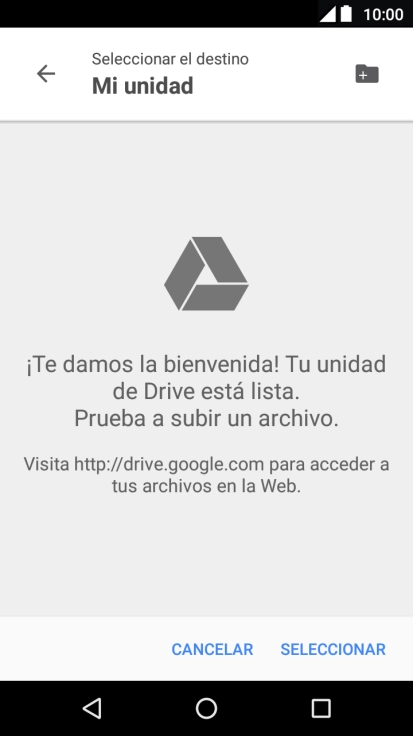 Si deseas crear una nueva carpeta, pulsa el icono de nueva carpeta y sigue las indicaciones de la pantalla para crearla.