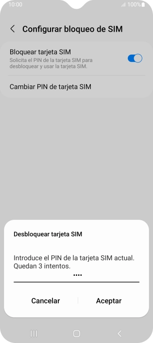 Introduce tu código PIN y pulsa Aceptar. Introduce tu código PIN y pulsa Aceptar.