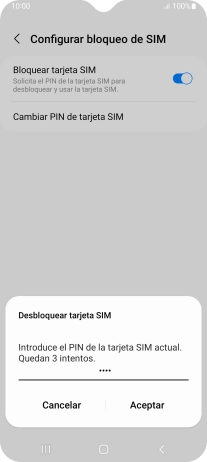 Introduce tu código PIN y pulsa Aceptar. Introduce tu código PIN y pulsa Aceptar.