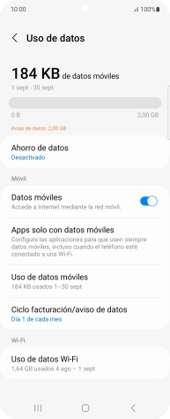 El consumo total de datos se visualiza ahora en la pantalla. El consumo total de datos se visualiza ahora en la pantalla.