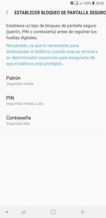 Pulsa el código de seguridad deseado y sigue las indicaciones de la pantalla para crear un código de seguridad del teléfono adicional. Pulsa el código de seguridad deseado y sigue las indicaciones de la pantalla para crear un código de seguridad del teléfono adicional.