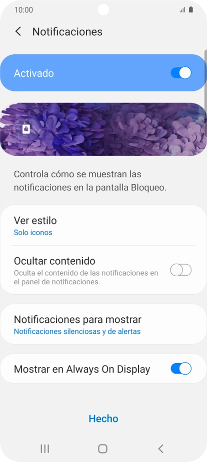 Pulsa los ajustes deseados para activarlos o desactivarlos. Pulsa los ajustes deseados para activarlos o desactivarlos.