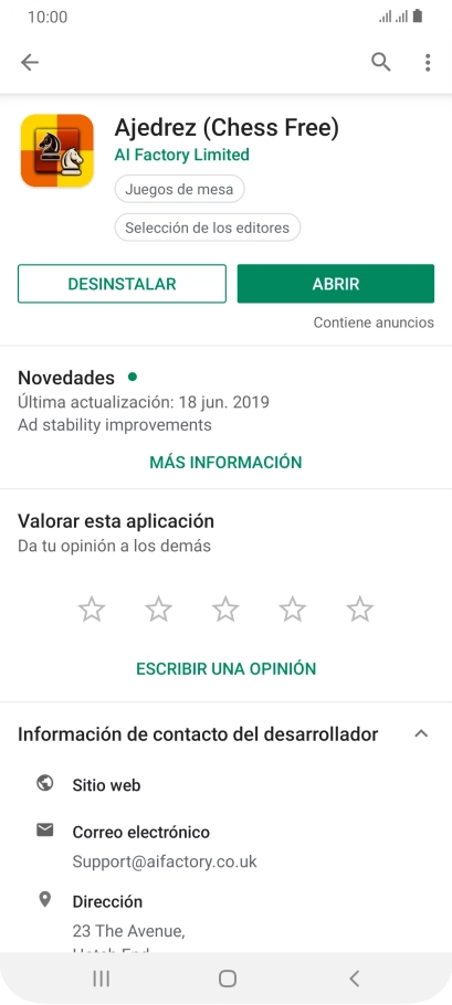 Pulsa DESINSTALAR.