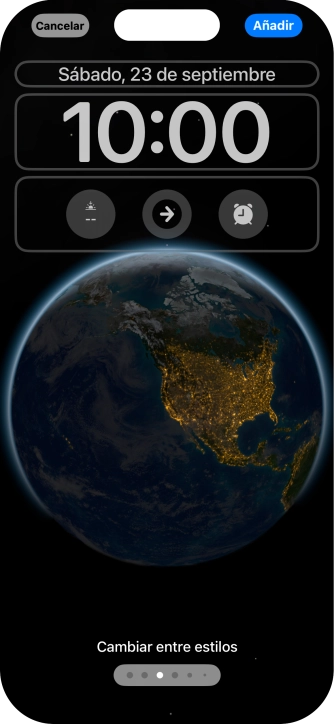 Si deseas personalizar la vista de la fecha en la pantalla de bloqueo, pulsa el widget de la fecha y sigue las indicaciones de la pantalla para seleccionar la vista de widgets deseada. Si deseas personalizar la vista de la fecha en la pantalla de bloqueo, pulsa el widget de la fecha y sigue las indicaciones de la pantalla para seleccionar la vista de widgets deseada.