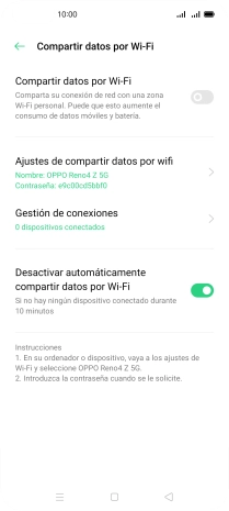 Pulsa Ajustes de compartir datos por wifi. Pulsa Ajustes de compartir datos por wifi.
