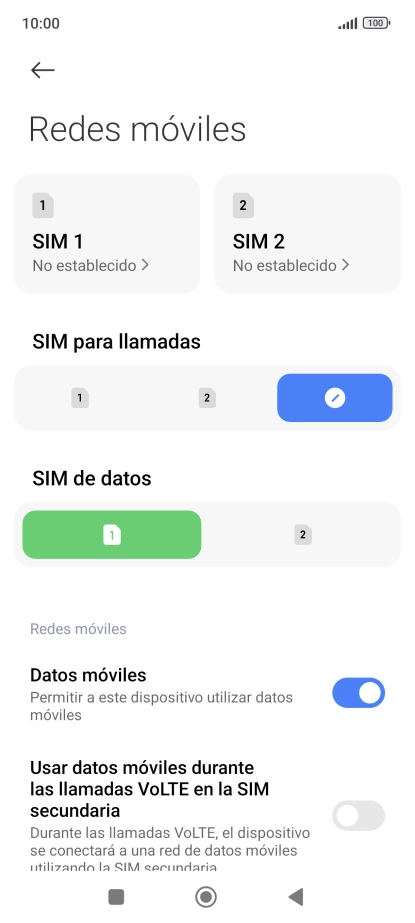 Pulsa la tarjeta SIM deseada. Pulsa la tarjeta SIM deseada.