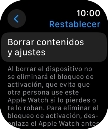 Pulsa Borrar contenidos y ajustes. Pulsa Borrar contenidos y ajustes.