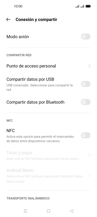 Pulsa Punto de acceso personal. Pulsa Punto de acceso personal.