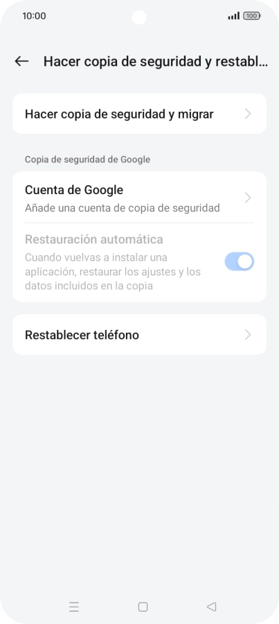 Pulsa Restablecer teléfono. Pulsa Restablecer teléfono.