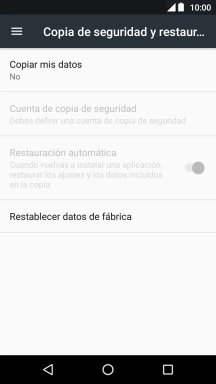 Pulsa Restablecer datos de fábrica. Pulsa Restablecer datos de fábrica.
