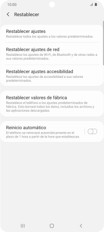 Pulsa Restablecer valores de fábrica. Pulsa Restablecer valores de fábrica.