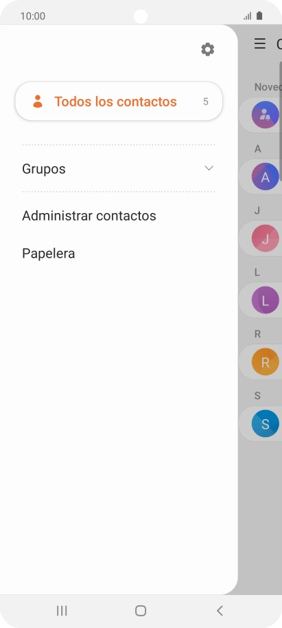 Pulsa Administrar contactos. Pulsa Administrar contactos.