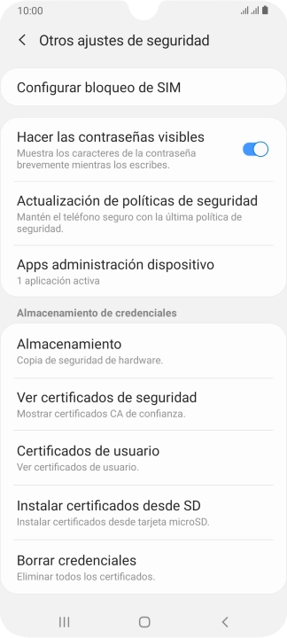 Pulsa Configurar bloqueo de SIM. Pulsa Configurar bloqueo de SIM.