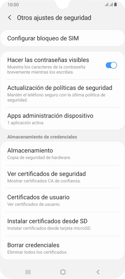 Pulsa Configurar bloqueo de SIM. Pulsa Configurar bloqueo de SIM.