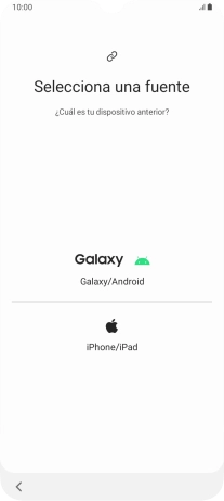 Pulsa el ajuste deseado y sigue las instrucciones de la pantalla para transferir el contenido del otro teléfono. Pulsa el ajuste deseado y sigue las instrucciones de la pantalla para transferir el contenido del otro teléfono.