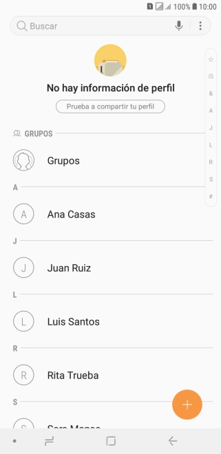 Pulsa el icono de nuevo contacto. Pulsa el icono de nuevo contacto.