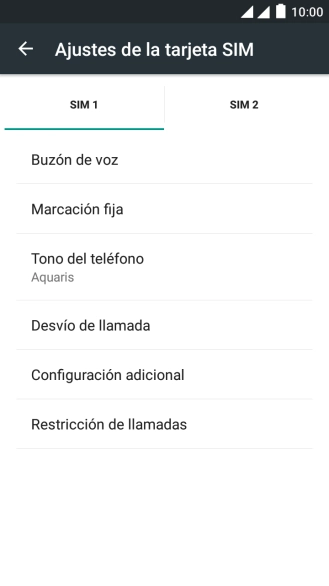 Pulsa la tarjeta SIM deseada.