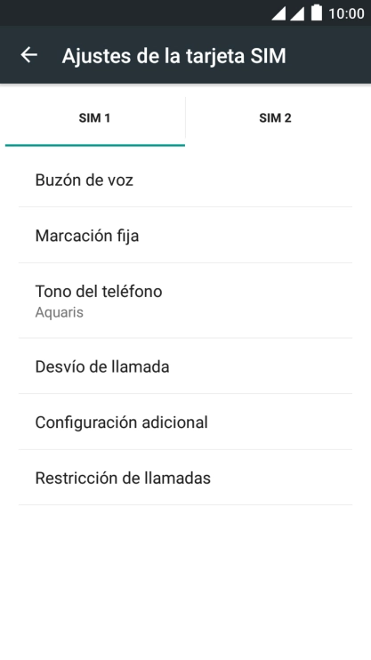 Pulsa la tarjeta SIM deseada.