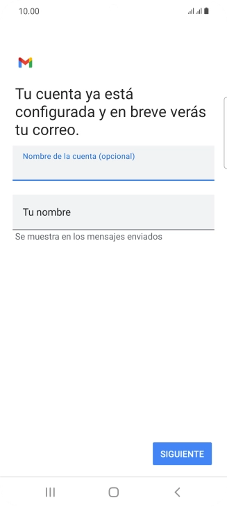 Pulsa Tu nombre e introduce el nombre del remitente. Pulsa Tu nombre e introduce el nombre del remitente.