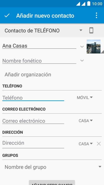 Pulsa Teléfono e introduce el número de teléfono. Pulsa Teléfono e introduce el número de teléfono.