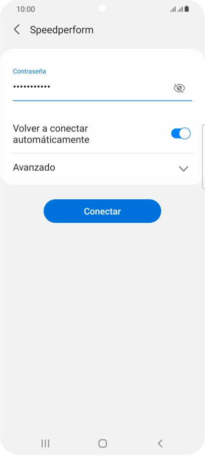 Introduce la contraseña de la red wifi y pulsa Conectar.
