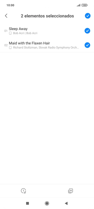 Pulsa los archivos de música deseados para añadirlos. Pulsa los archivos de música deseados para añadirlos.