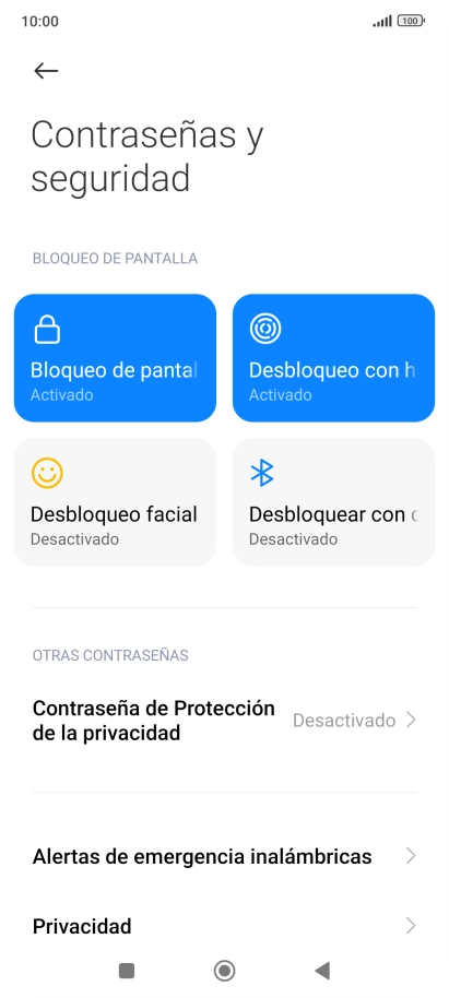 Pulsa Bloqueo de pantalla. Pulsa Bloqueo de pantalla.