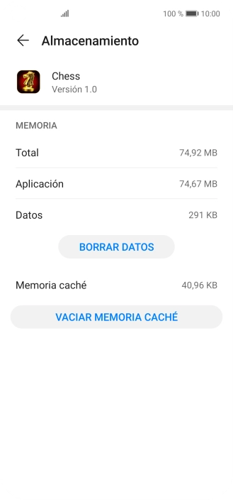 Pulsa VACIAR MEMORIA CACHÉ.