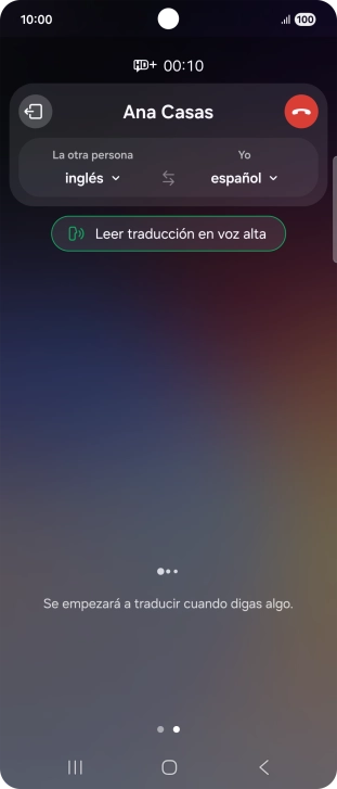 Sigue las indicaciones de la pantalla para seleccionar los ajustes de idioma deseados y utilizar la función. Sigue las indicaciones de la pantalla para seleccionar los ajustes de idioma deseados y utilizar la función.
