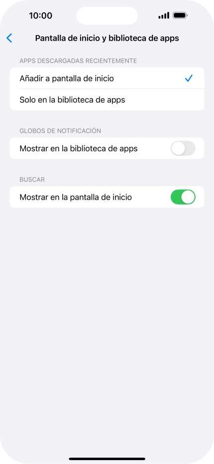 Para añadir nuevas apps descargadas a la pantalla de inicio y a la biblioteca de apps, pulsa Añadir a pantalla de inicio. Para añadir nuevas apps descargadas a la pantalla de inicio y a la biblioteca de apps, pulsa Añadir a pantalla de inicio.