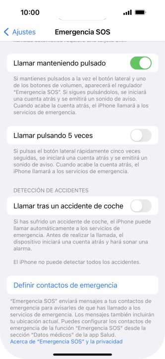 Pulsa el indicador junto a Pulsa el indicador junto a