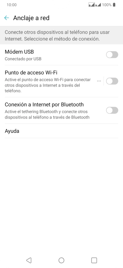 Pulsa Punto de acceso Wi-Fi. Pulsa Punto de acceso Wi-Fi.