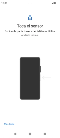 Sigue las indicaciones de la pantalla para crear una huella digital como código de seguridad. Sigue las indicaciones de la pantalla para crear una huella digital como código de seguridad.
