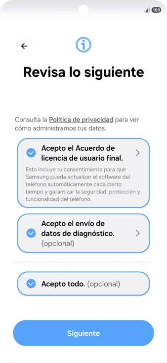 Pulsa Siguiente.
