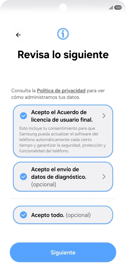 Pulsa Siguiente.
