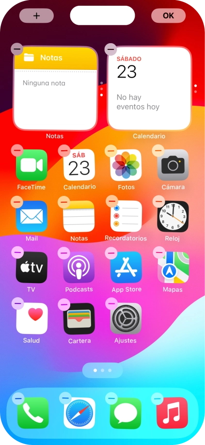 Pulsa el icono de página de pantalla de inicio. Pulsa el icono de página de pantalla de inicio.