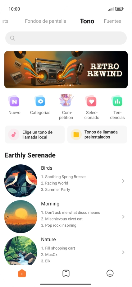 Si deseas seleccionar un timbre de llamada que no sea un timbre de llamada predeterminado, pulsa Elige un tono de llamada local y sigue las indicaciones de la pantalla para seleccionar la melodía deseada. Si deseas seleccionar un timbre de llamada que no sea un timbre de llamada predeterminado, pulsa Elige un tono de llamada local y sigue las indicaciones de la pantalla para seleccionar la melodía deseada.