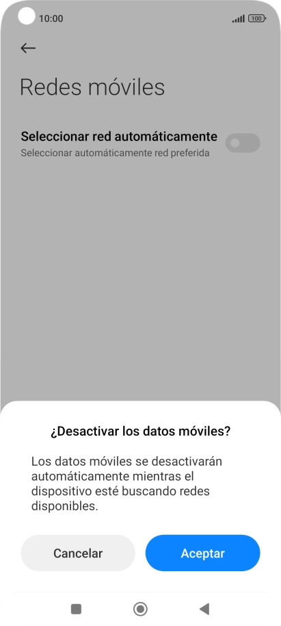 Pulsa Aceptar y espera mientras el teléfono está buscando redes. Pulsa Aceptar y espera mientras el teléfono está buscando redes.