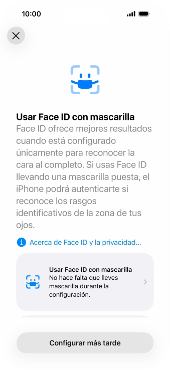 Pulsa Configurar más tarde. Pulsa Configurar más tarde.