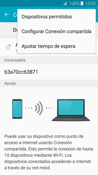 Pulsa Configurar Conexión compartida. Pulsa Configurar Conexión compartida.