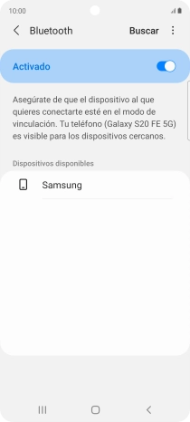 Pulsa el dispositivo Bluetooth deseado y sigue las indicaciones de la pantalla para vincular el dispositivo al teléfono. Pulsa el dispositivo Bluetooth deseado y sigue las indicaciones de la pantalla para vincular el dispositivo al teléfono.