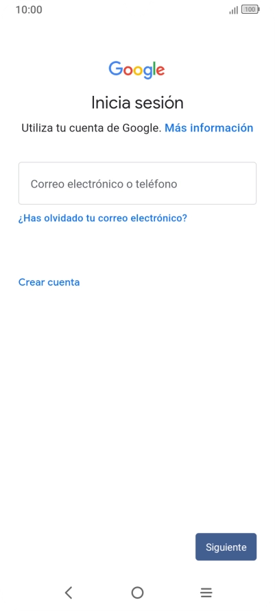 Si no tienes una cuenta de Google, pulsa Crear cuenta y sigue las indicaciones de la pantalla para ver cómo crear una cuenta nueva. Si no tienes una cuenta de Google, pulsa Crear cuenta y sigue las indicaciones de la pantalla para ver cómo crear una cuenta nueva.