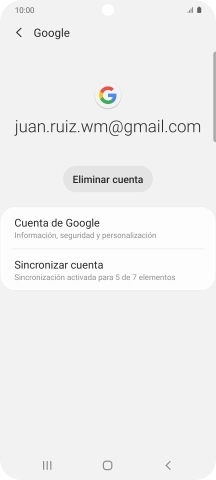 Pulsa Sincronizar cuenta. Pulsa Sincronizar cuenta.