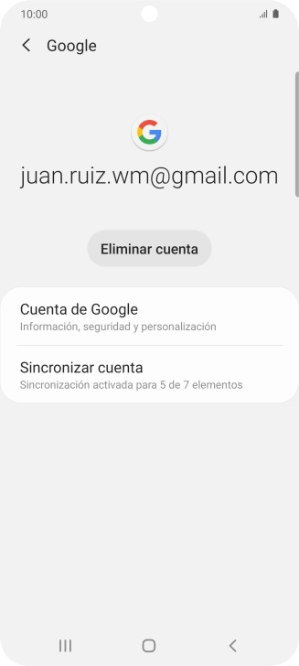 Pulsa Sincronizar cuenta. Pulsa Sincronizar cuenta.