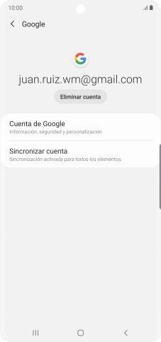 Pulsa Sincronizar cuenta. Pulsa Sincronizar cuenta.