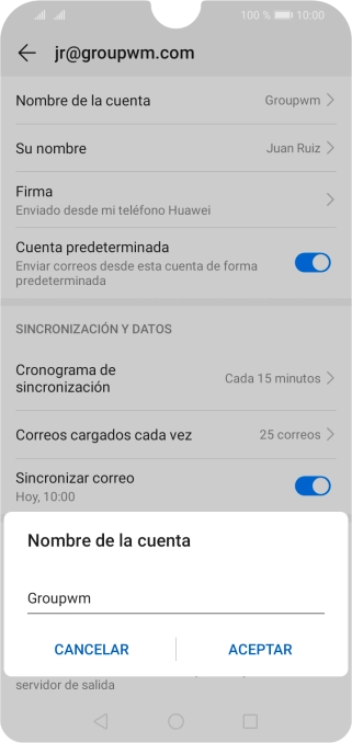 Introduce el nombre de la cuenta y pulsa ACEPTAR. Introduce el nombre de la cuenta y pulsa ACEPTAR.