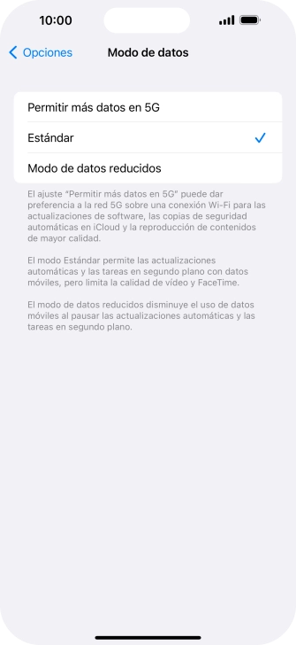 Pulsa el ajuste deseado. Pulsa el ajuste deseado.