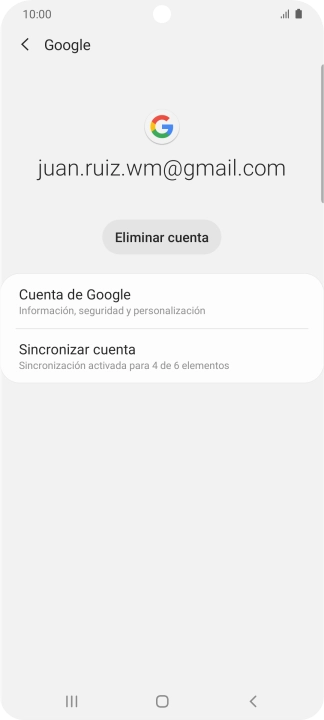 Pulsa Sincronizar cuenta. Pulsa Sincronizar cuenta.