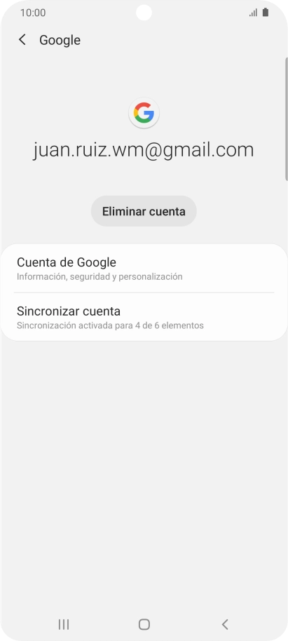 Pulsa Sincronizar cuenta. Pulsa Sincronizar cuenta.